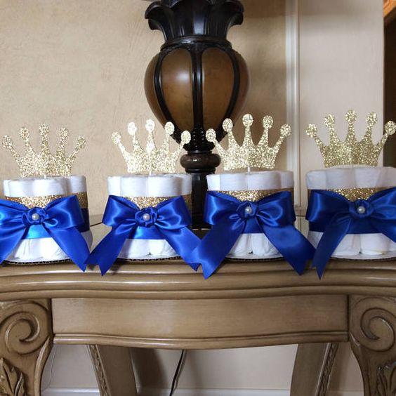 Decoración de tortas con pañales para un Baby Shower 