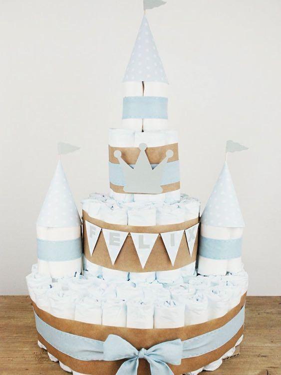 Decoración de tortas de pañales para un Baby Shower