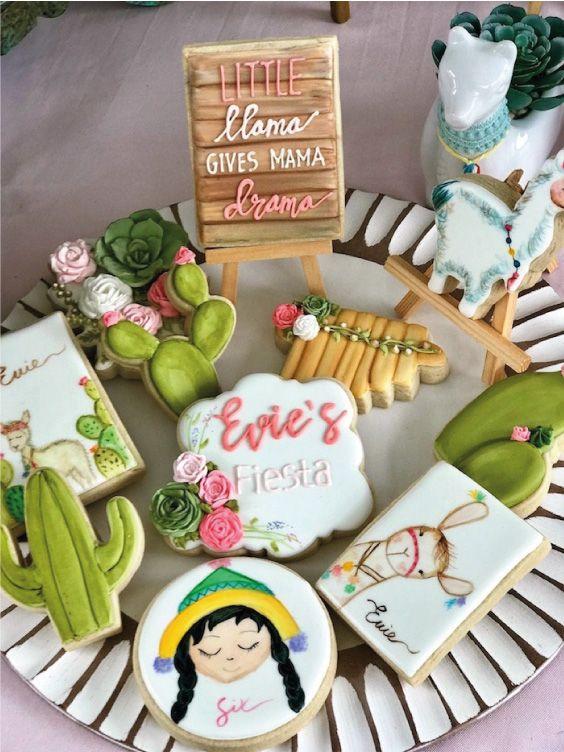 Galletas con temática de llamas