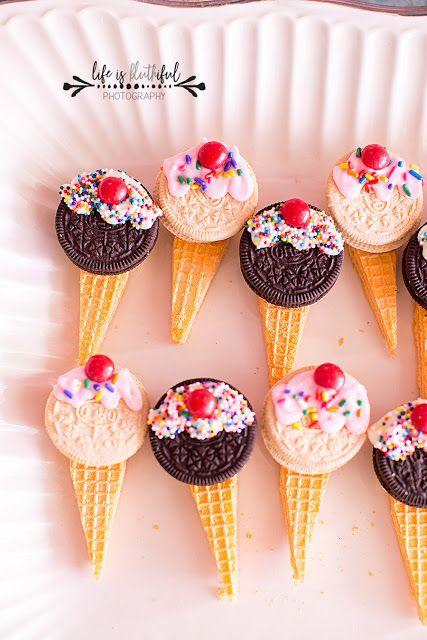 Ideas para la mesa dulce de fiesta de helados 