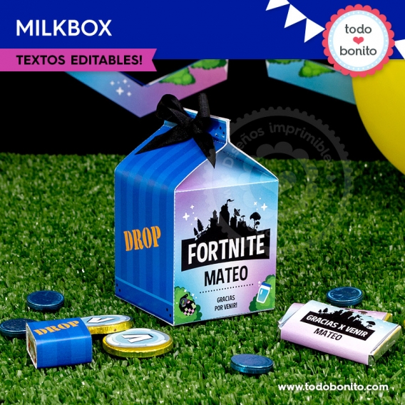 Milkbox de Fortnite para imprimir