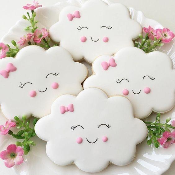 Galletas decoradas de lluvia de corazones 