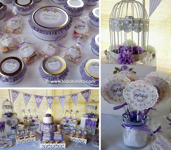 Kit Imprimible Shabby Chic Lila de Todo Bonito