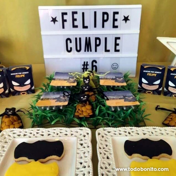 Golosinas decoradas cumpleaños Kit Batman Todo Bonito