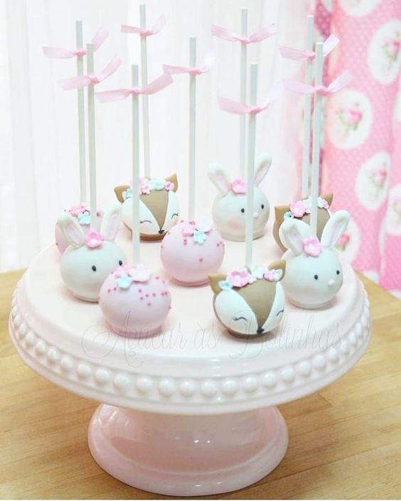 Cake pops de animalitos del bosque 