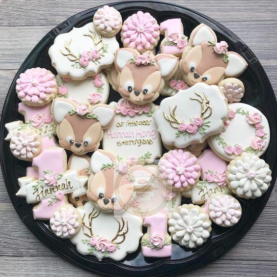 Galletas decoradas de animalitos del bosque 