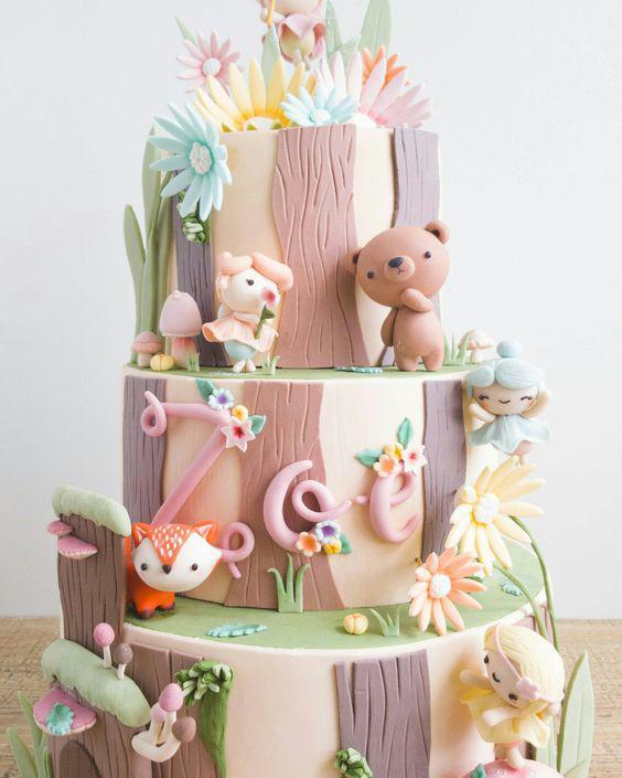 Torta de animalitos del bosque 