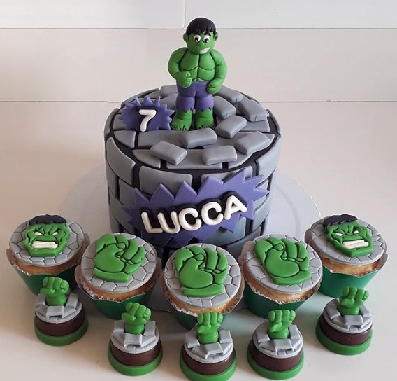 Torta decorada Increíble Hulk