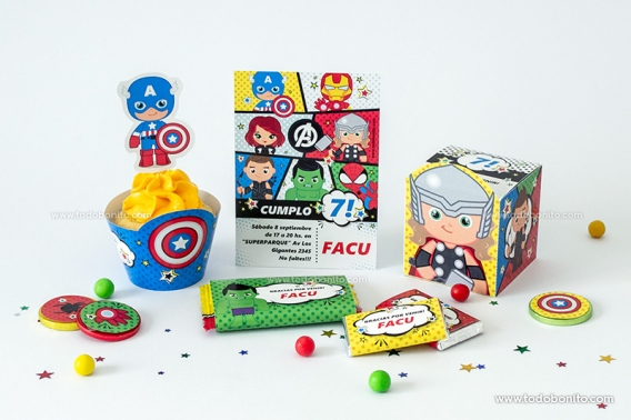 Kits imprimibles The Avengers por Todo Bonito