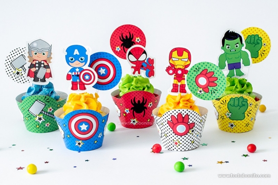 Porta cupcakes Avengers por Todo Bonito