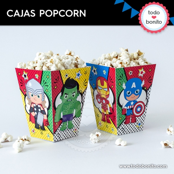 Cajas popcorn para imprimir Avengers