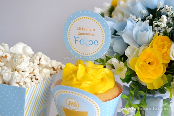 Kits imprimibles Cáliz amarillo para Comunión