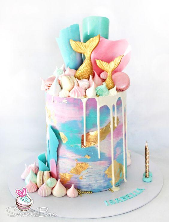 Creativa torta de sirena 