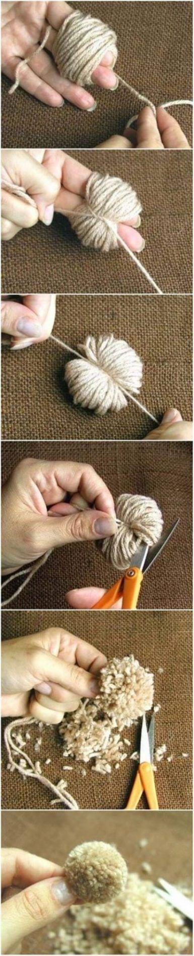 Cómo hacer pompones de lana con la mano