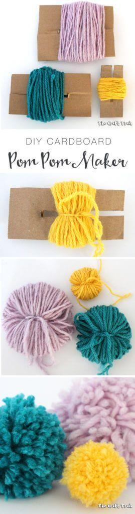 Cómo hacer pompones de lana paso a paso.Ideal para decorar!