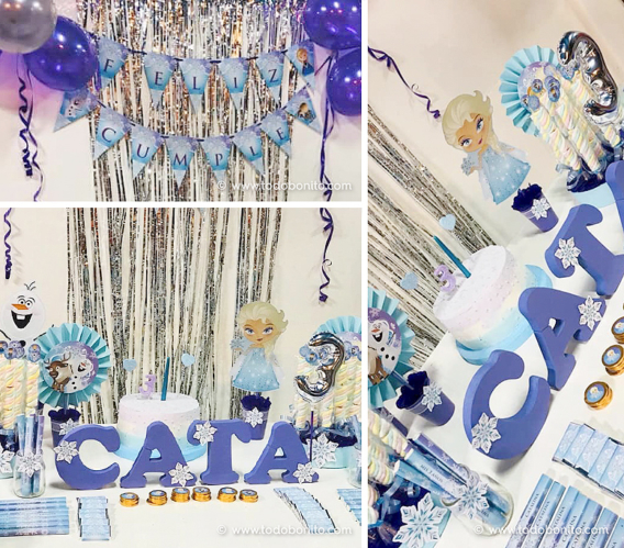 Cumpleaños decorado con diseños de Frozen de Todo Bonito
