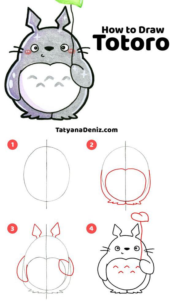 Como dibujar a Totoro