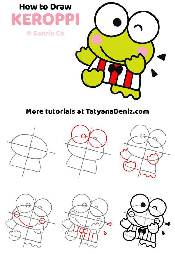Como dibujar a Keroppi en 6 simples pasos 