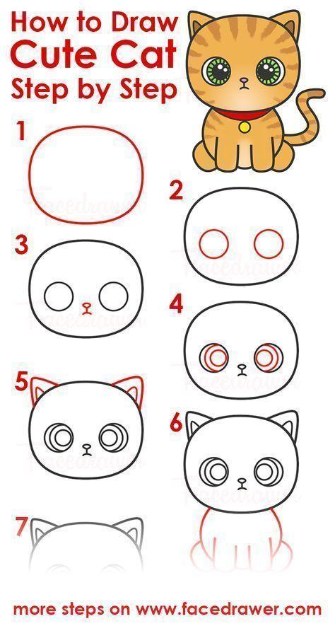 Como dibujar un gatito Kawaii