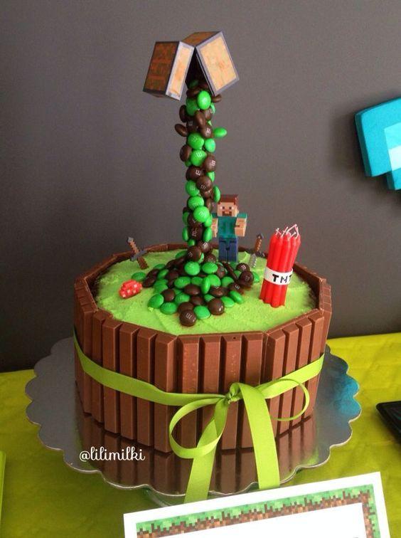 Torta de Minecraft para cumpleaños 