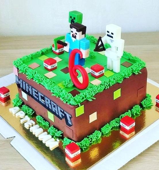 Preciosos cakes - Bolo de chantilly! Minecraft! Topper