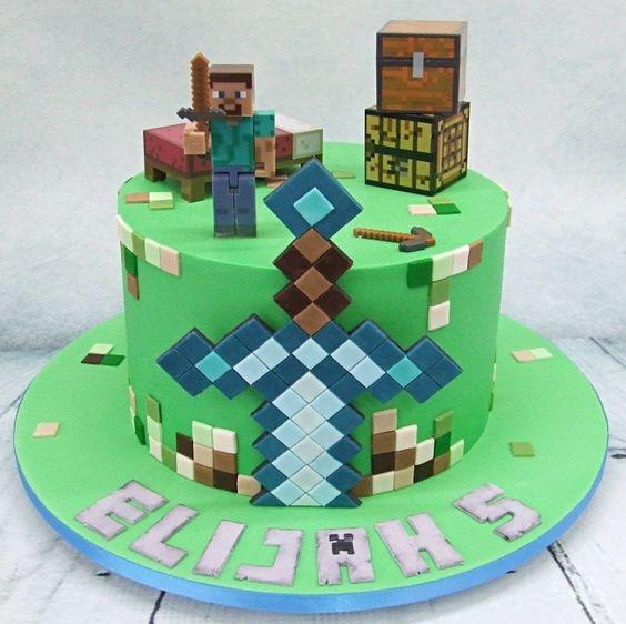 Torta de cumpleaños de Minecraft