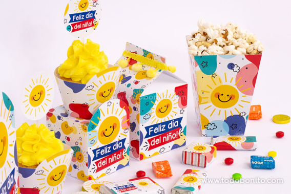 Kit imprimible cajitas para el día del niño