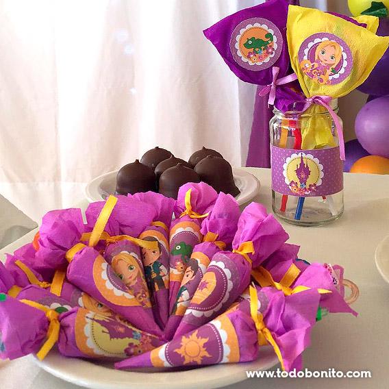 Golosinas decoradas de Rapunzel