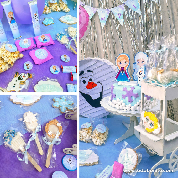 Cumpleaños decorado con diseños de Frozen de Todo Bonito