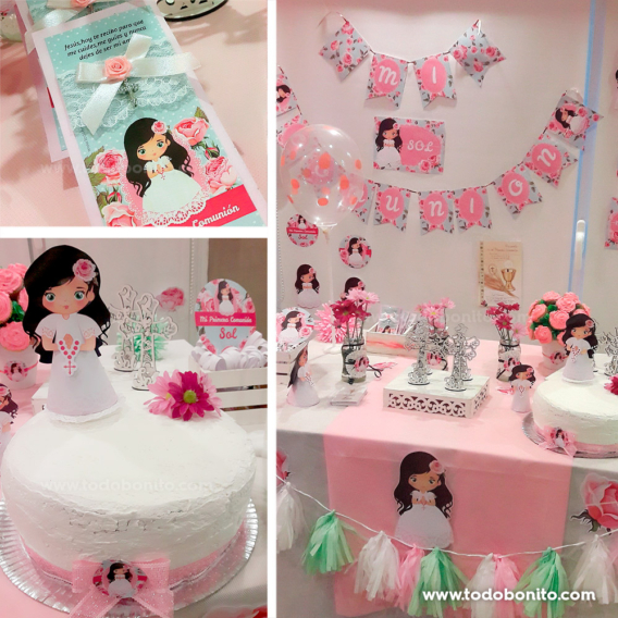 Ideas de mesa para Primera Comunión de niñas