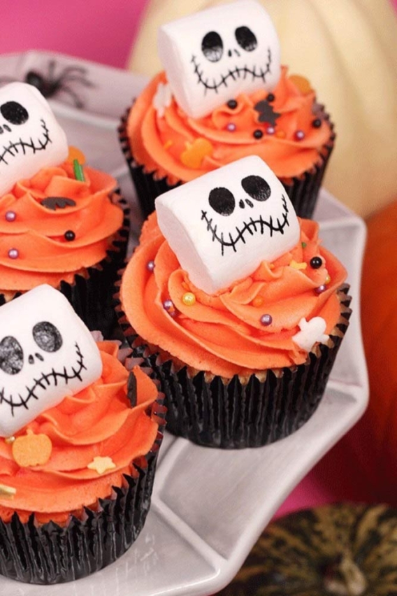 Cupcakes para Halloween con malvaviscos