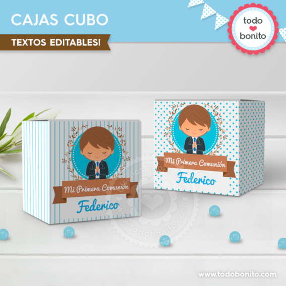 Cajas para souvenirs Primera Comunión para niños