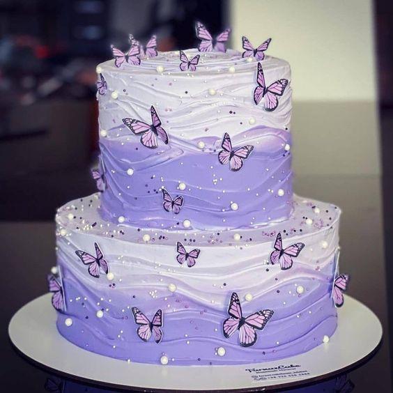 Ideas de tortas en tonos lilas o violetas