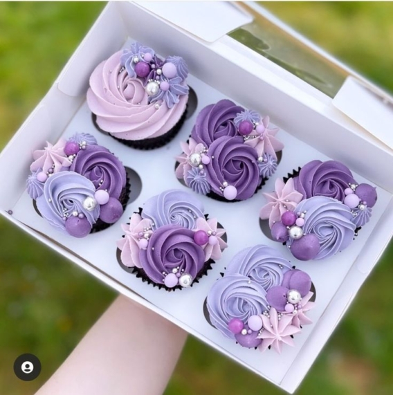 Ideas de cupcakes en tonos lilas o violetas