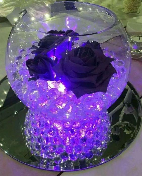 Ideas de centros de mesa en tonos lilas o violetas