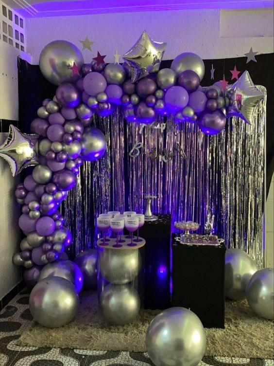 Ideas de decoraciones de fiesta en tonos lilas o violetas